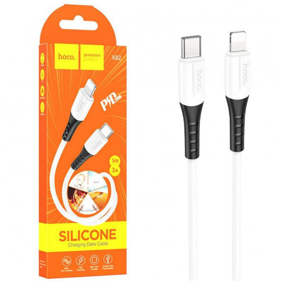 Cable HOCO X82 Usb-c a Lightning 1 Metro 3A de Silicona Blanco