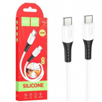 Cable HOCO X82 Usb-c a Usb-c de Silicona 60W, 1 Metro, Blanco