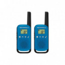 Walkie Talkie MOTOROLA T42 Pack de 2 con Alcance de 4 Km, Azul