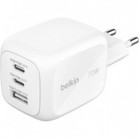 Belkin Cargador USB-C Gan 70W  Blanco (WCH018HQWH)