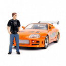 Réplica Toyota Supra con Figura Brian a Todo Gas Fast & Furious 1:24  JADA