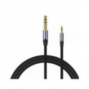 VENTION Cable Audio Jack 6.3mm a Mini Jack 3.5mm 3Mtrs BAUHI Negro