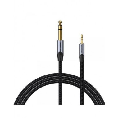 VENTION Cable Audio Jack 6.3mm a Mini Jack 3.5mm 3Mtrs BAUHI Negro