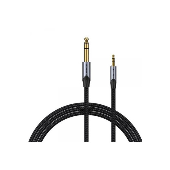 VENTION Cable Audio Jack 6.3mm a Mini Jack 3.5mm 3Mtrs BAUHI Negro