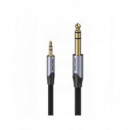 VENTION Cable Audio Jack 6.3mm a Mini Jack 3.5mm 3Mtrs BAUHI Negro