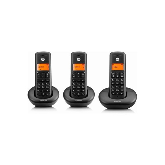 MOTOROLA Telefono Inalambrico Trio E203 Negro Manos Libre/bloqueo LLAMADAS/50 Agenda