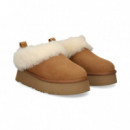 Zueco Pelo Plat. ante Cuero  UGG
