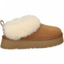 Zueco Pelo Plat. ante Cuero  UGG