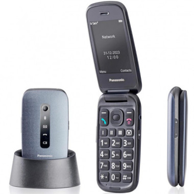 Panasonic KX-TU550EXC M&oacute;vil Senior con Base 4G Azul