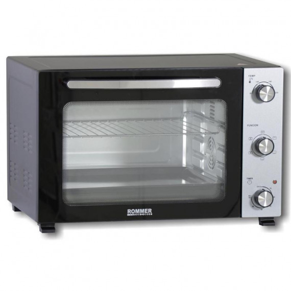 Horno ROMMER H48TL con Grill 48 Litros 1800 W Negro y Acero Inoxidable