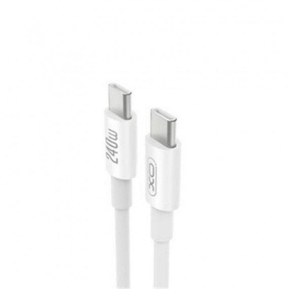 Cable de Carga Tipo C a Tipo C XO de 240W y 1 Metro Blanco