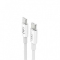 Cable de Carga Tipo C a Tipo C XO de 240W y 1 Metro Blanco