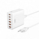 Cargador de Corriente XO L133 GaN con 6 Puertos (3 USB-A, 3 USB-C) 75W
