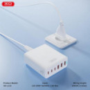 Cargador de Corriente XO L133 GaN con 6 Puertos (3 USB-A, 3 USB-C) 75W