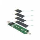 Caja Externa TooQ SSD M.2 NVMe SATA PCIe USB-A 3.0 USB-C 3.0 Negra (TQE-2240B)