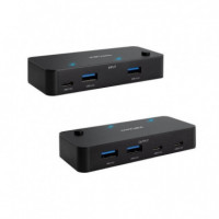 Conmutador NANOCABLE 4XUSB-A 3.0 2XUSB-C Negro (10.12.0011)