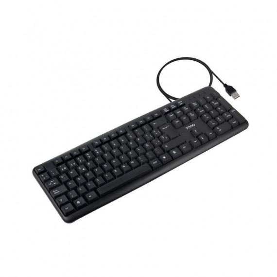 Teclado TooQ 104 Teclas USB Cable 1.35m Negro (TQK-2002-B)