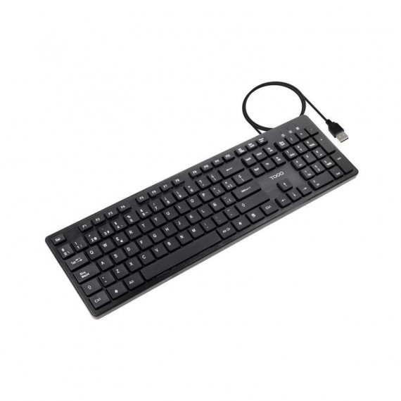 Teclado TOOQ 105 Teclas USB 1.35M Negro (TQK-2003-B)