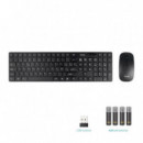 Kit Teclado + Ratón TooQ Slim RF Wireless Óptico Negro (TQKMW-3102-B)