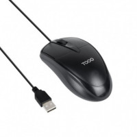 Ratón TOOQ Ambidextro óptico Usb-a 1000DPI Cable 1.3M Negro (TQM-1001-B)