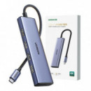 Hub Ugreen CM511 USB-C a 3xUSB-A 3.0/1xHDMI/Lector de Tarjetas Plata (20956A)
