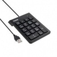 Teclado Numérico TOOQ 19 Teclas USB Negro (TQK-2001-B)