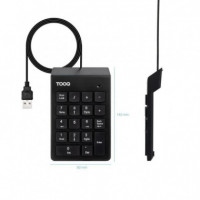 Teclado Numérico TOOQ 19 Teclas USB Negro (TQK-2001-B)