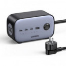 Cargador UGREEN Nexode Diginest Gan 65W 2XUSB-A 2XUSB-C Cable 1.8M Gris (60113)