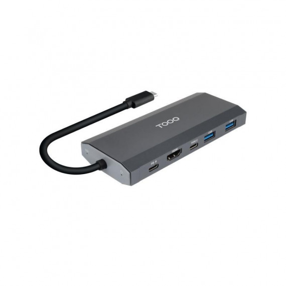 Docking Station TooQ SSD M.2 NVMe SATA PCIe, 2xUSB-A, USB-C, HDMI 4K/60Hz, PD 100W, Gris (TQE-2241G)