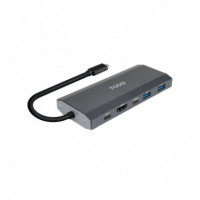Docking Station TOOQ Ssd M.2 Nvme Sata Pcie, 2XUSB-A, Usb-c, HDMI 4K/60HZ, Pd 100W, Gris (TQE-2241G)