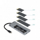 Docking Station TooQ SSD M.2 NVMe SATA PCIe, 2xUSB-A, USB-C, HDMI 4K/60Hz, PD 100W, Gris (TQE-2241G)