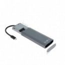 Docking Station TooQ SSD M.2 NVMe SATA PCIe, 2xUSB-A, USB-C, HDMI 4K/60Hz, PD 100W, Gris (TQE-2241G)