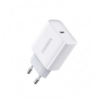 Cargador de Pared UGREEN Pd 3.0/QC 4+ 20W 1XUSB-C Blanco (60450) - Guanxe Atlantic Marketplace