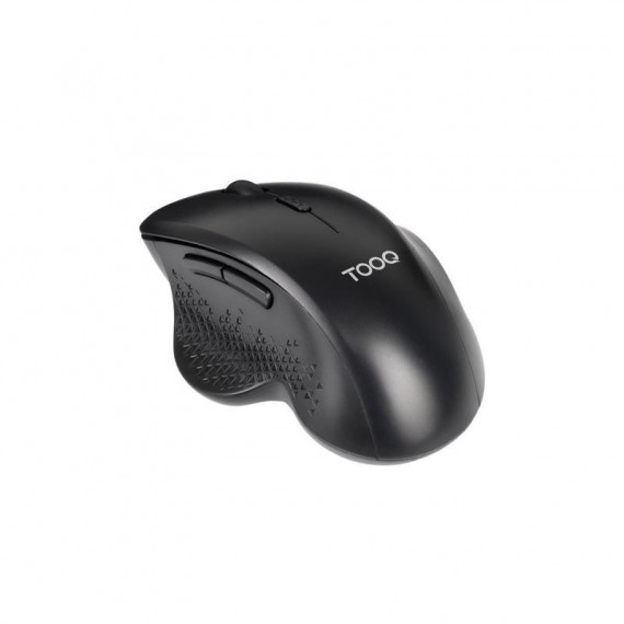 Ratón TooQ Ergonómico Diestro Óptico RF Wireless 1600dpi 6 Botones Negro (TQMWG-1105-B)