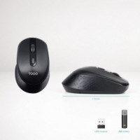 Ratón TOOQ óptico Rf Wireless 1600DPI 4 Botones Negro (TQMW-1101-B)