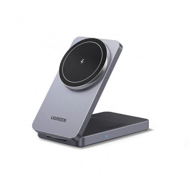 Cargador Ugreen W528 Inal&aacute;mbrico Gris (45056)