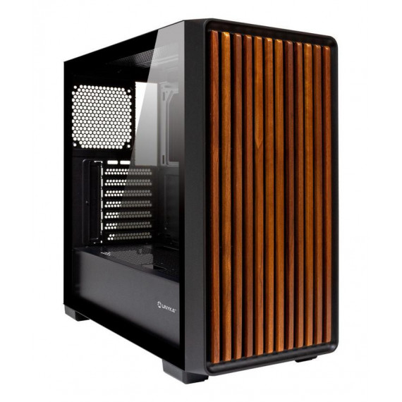 Caja Gaming UNYKA Revelat Madeira con Cristal Templado Usb-a/c ATX Negra (UK121804)