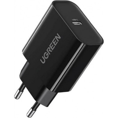Cargador de Pared Ugreen QC 20W 1xUSB-C Negro (10191)
