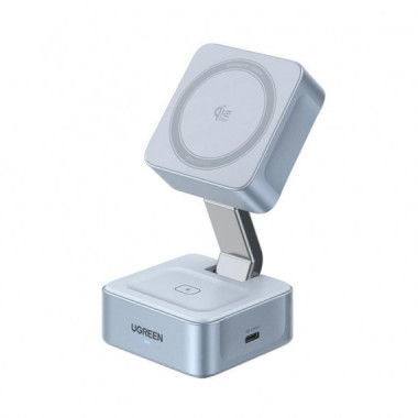 Cargador Ugreen MagFlow Qi2 Inal&aacute;mbrico 25W Azul (55960B)