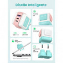 Cargador UGREEN Gan Pd 65W Robot para 3 Dispositivos Blanco/azul/rosa (35855)