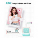 Cargador UGREEN Gan Pd 65W Robot para 3 Dispositivos Blanco/azul/rosa (35855)