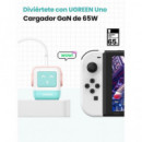 Cargador UGREEN Gan Pd 65W Robot para 3 Dispositivos Blanco/azul/rosa (35855)