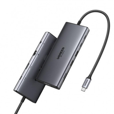Hub Ugreen USB-C 11 en 1, Gris (45520)