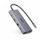 Hub Ugreen USB-C 11 en 1, Gris (45520)
