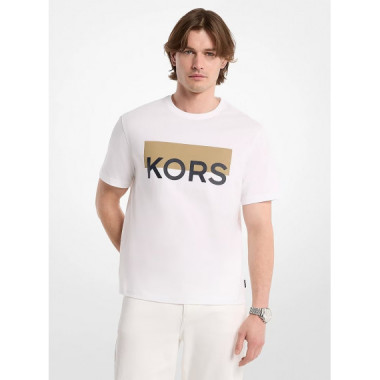 Camiseta de punto liso en algod&oacute;n con gr&aacute;fico "color block" de Michael Kors