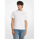 Camiseta de punto liso en algodón con logotipo gráfico en la espalda de Michael Kors