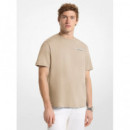 Camiseta de punto liso en algodón con logotipo gráfico en la espalda de Michael Kors