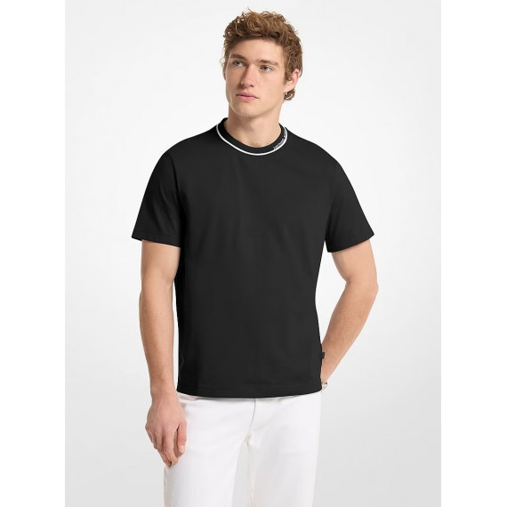 Camiseta de Algodón con Logotipo Bordado en el Cuello de MICHAEL KORS
