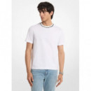 Camiseta de Algodón con Logotipo Bordado en el Cuello de MICHAEL KORS
