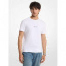 Camiseta de Punto Liso en Algodón con Gráfico "static" de MICHAEL KORS